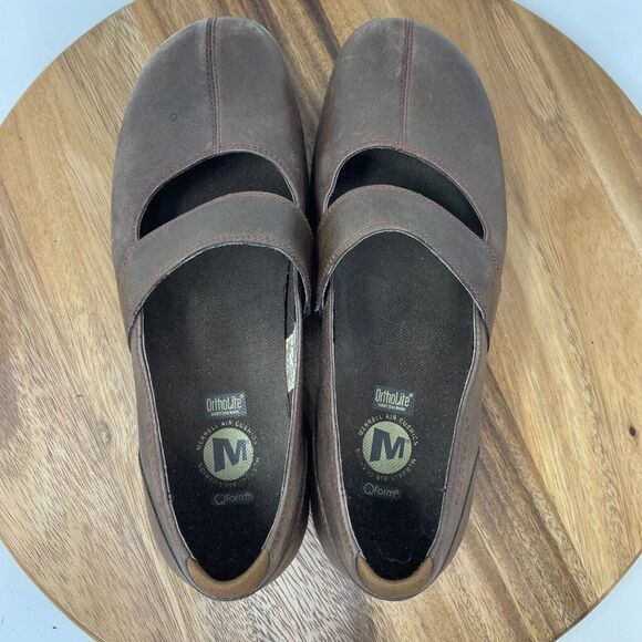Merrell Shoes Women's Sz 9 Brio Ortholite Split Toe Clog Mary Jane Brown J43440 - Picture 6 of 8